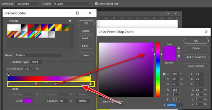 Các loại Gradient trong Photoshop