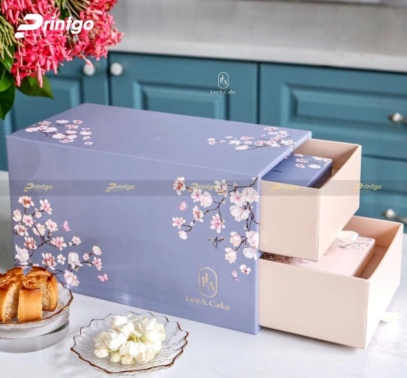 Hộp giấy 2 tầng ngăn kéo tinh tế, hiện đại