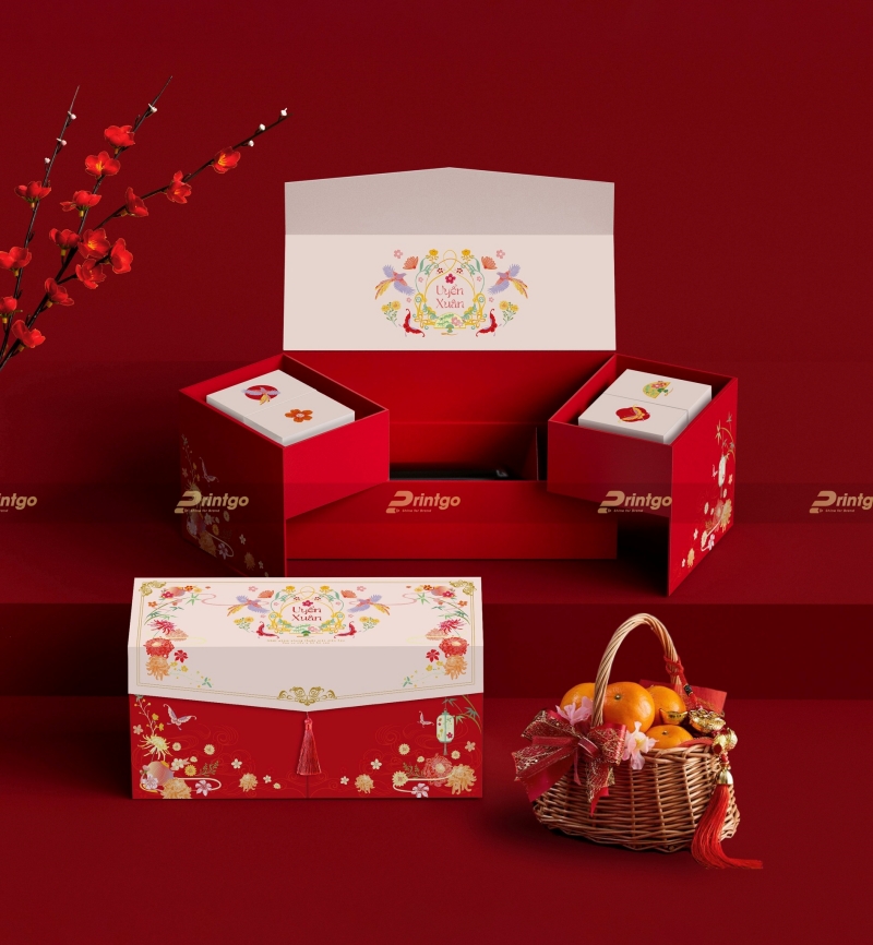Hộp giấy 2 tầng thiết kế sang trọng
